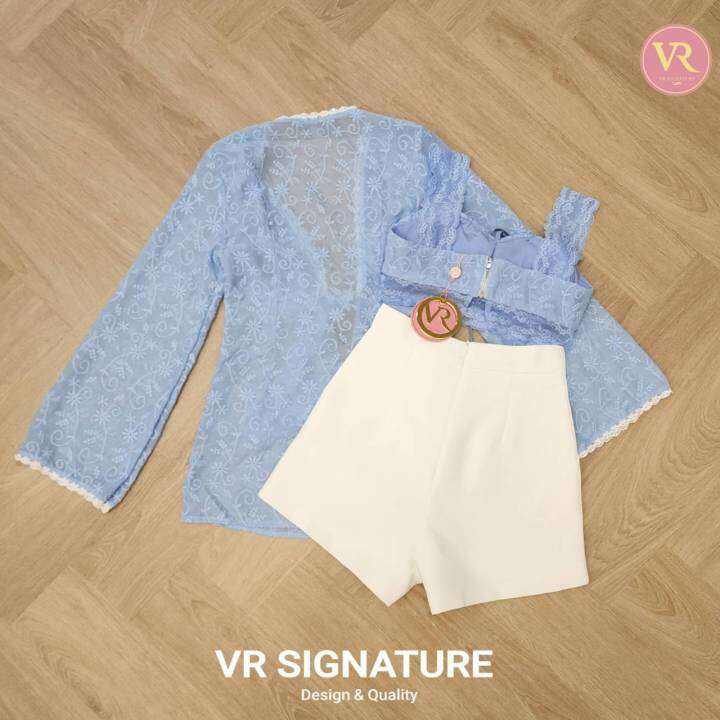 set-3-ชิ้น-เสื้อคลุมตัวยาว-ผูกโบว์ด้านหน้า-มาพร้อมบราสายเดี่ยวตัวสั้นช่วงอกมีฟองน้ำจัดทรงให้ค่ะ-แต่งผูกโบว์ช่วงอก-เนื้อผ
