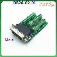 FEELDG DB26-G2-01 อะแดปเตอร์ขั้วต่อ สีเขียวอ่อน แผงขั้วต่อ มุมขวาที่บางเฉียบ ขั้วต่อตัวเมีย คอนเนคเตอร์