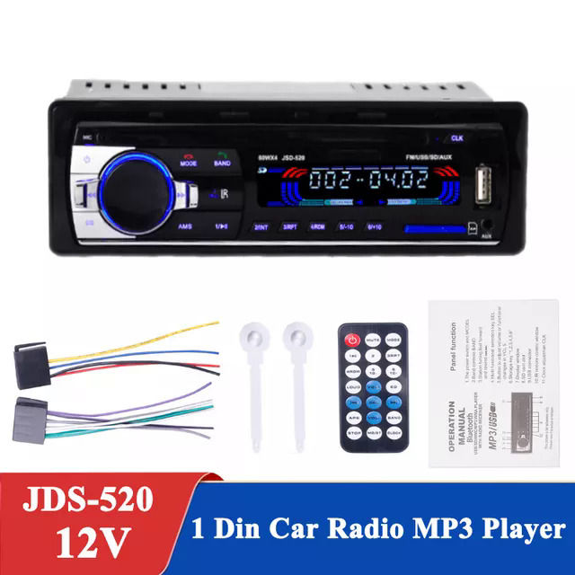 1-din-รถวิทยุเครื่องเสียงรถยนต์-fm-บลูทูธ-mp3เครื่องเล่นเสียงบลูทูธศัพท์มือถือแฮนด์ฟรี-usbsd-เครื่องเสียงรถยนต์วิทยุใน-dash-aux-อินพุต