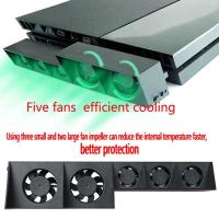 Cooling Fan For PS4 Console Cooler Cooling Fan USB External 5-Fans Super Turbo Temperature Control For Playstation 4 Console