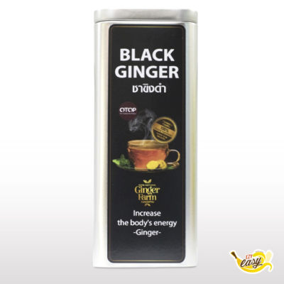 0288 Black Ginger ชาขิงดำ (กระป๋องยาว) (EXP 12/25) ชนิดผงในซองชา 30 ซอง / ซองละ 3 g  #gingerfarm #เครื่องดื่มขิง #เครื่องดื่มปรุงสำเร็จ #ขิง