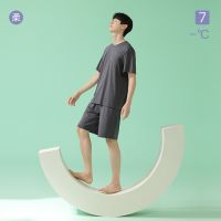 Gifts [Super Soft] Summer Moder Cotton Pajamas MenS Short -Sleeved Thin Cool -Sensitive Home House Solid Color