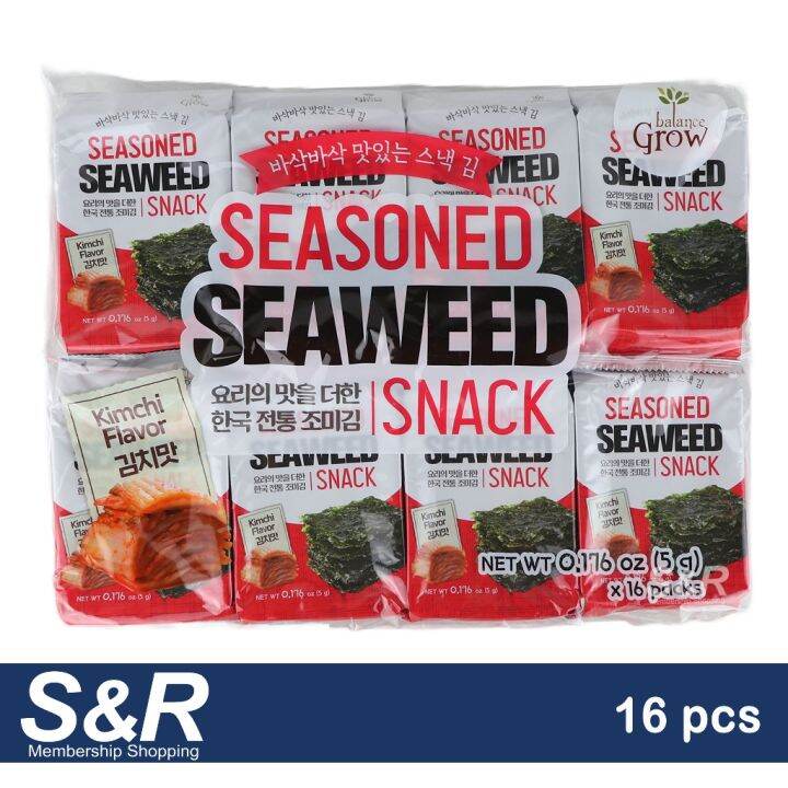 Balance Grow Kimchi Seasoned Seaweed Snack (80g X 16pcs) Lazada PH