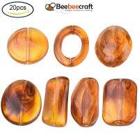 20pcs Acrylic Beads Imitation Amber Flat Round DarkOrange 21x5mm Hole: 1.5mm for Jewelry Making