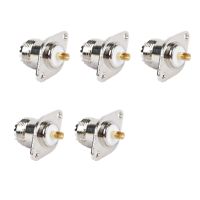 5 PCS UHF SO239 Female 2 Hole Female Jack with Rhombic Flange Soldering Panel RF Connector Socket Connector