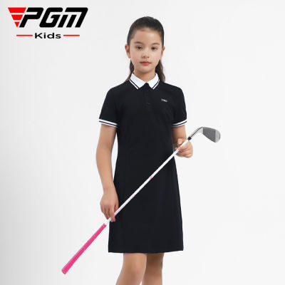 PGM Golf Dress Girl Summer Short Sleeve Sports Women S T-Shirt Dress Simple Girl A-Line Dress Women S Clothing