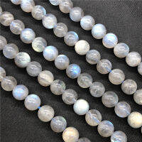 5A Labradorite สีเทาสีฟ้า Adularia Moonstone ลูกปัด6/7/8/9มม.หินธรรมชาติกลม