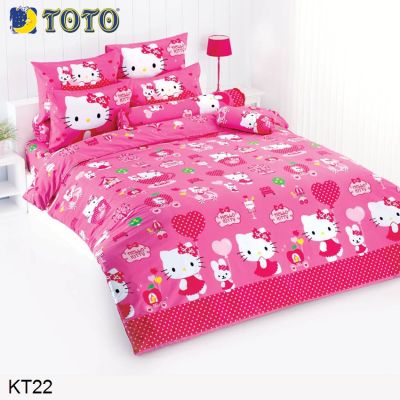 (ครบเซ็ต) Toto ผ้าปูที่นอน+ผ้านวม คิตตี้ Hello Kitty KT22 (เลือกขนาดเตียง 3.5ฟุต/5ฟุต/6ฟุต) #โตโต้ เครื่องนอน ชุดผ้าปู ผ้าปูเตียง ผ้าห่ม