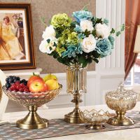 European-style Home Decoration Decoration Glass Fruit Bowl Modern Living Room Coffee Table Fruit Bowl Decoration Decoration