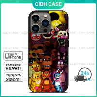 Five Nights At Freddys All กรณีโทรศัพท์มือถือ iPhone 14 Pro Max / iPhone 13 Pro Max / iPhone 12 Pro Max / XS Max / Samsung Galaxy Note 10 Plus / S22 Ultra / S21 Plus ฝาครอบป้องกันการตก 1099