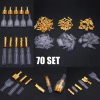 70 Set 3.9mm Motorcycle Bullet Wire Connector Male Female Double Connectors Terminals with Insulation Cover