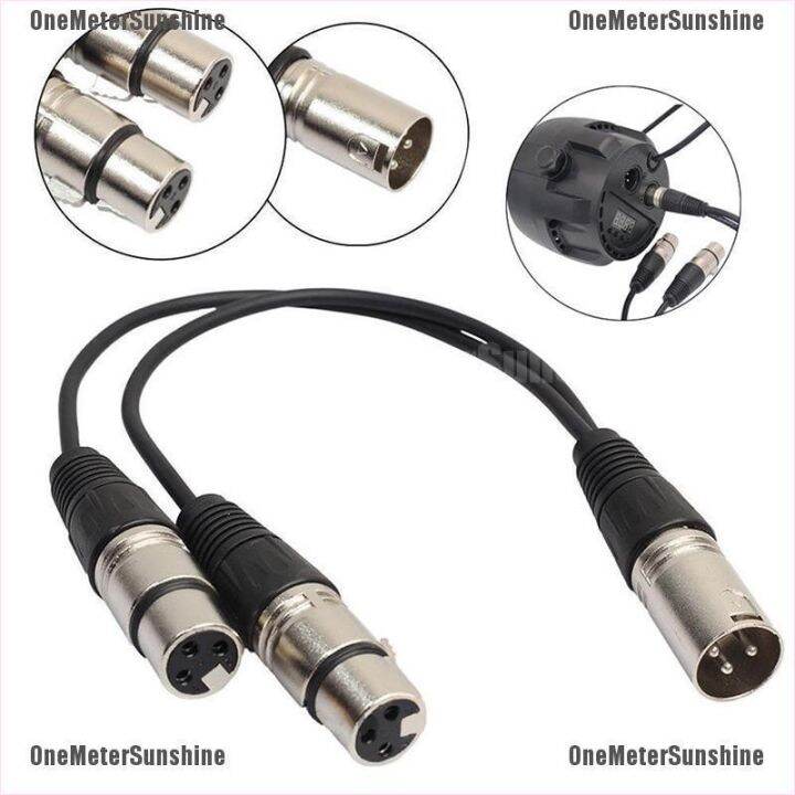 onemetersunshine-อะแดปเตอร์แยกสายเคเบิ้ลเสียง-3-pin-xlr-male-to-dual-xlr-female-y-สําหรับไมโครโฟน