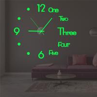 ZZOOI 40cm Luminous Clock Creative DIY Alphabet Digital Wall Clocks Home Decoration Living Room Acrylic 3D Silent Wall Stickers Clock