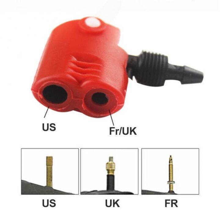 Bicycle Inflator Valve Bike Cycle Tyre Tube Replacement Dual Head Air