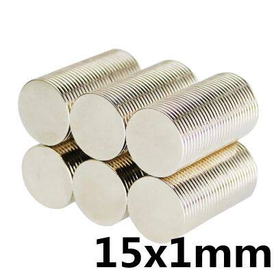 10ชิ้น แม่เหล็กแรงสูง 15X1มิล Magnet Neodymium 15*1มิล แม่เหล็ก กลมแบน ขนาด 15x1mm แม่เหล็ก แรงดูดสูง 15*1mm งาน DIY ติดตู้เย็น