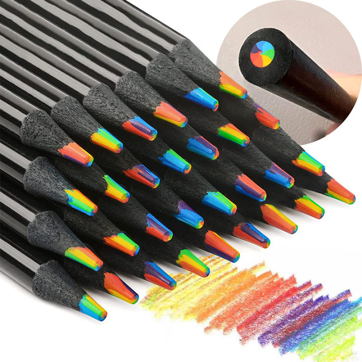 bali-ชุดดินสอสีหลากสีแบบไล่ระดับสี7สี4ชิ้นชุดดินสอสีสุดสร้างสรรค์เครื่องเขียนน่ารักสำหรับศิลปะ