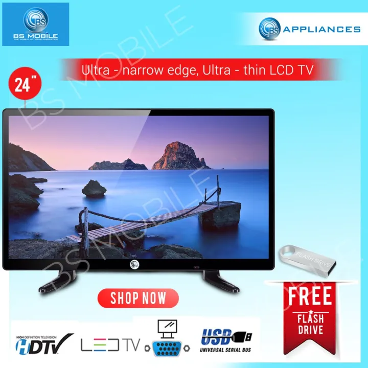 【IN Stock】 BS Appliances 24 Slim Full HD LED TV with Free USB Flash