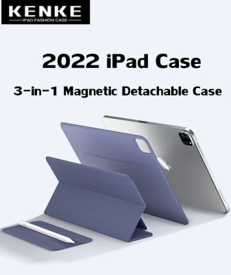 KENKE เคส iPad ถอดได้ 3-in-1 บาง เคสแม่เหล็กถอดได้  for iPad 2022 M2 Pro 11 นิ้ว iPad 2022 10th gen 10.9 นิ้ว เคส ipad เคสติดแม่เหล็กที่สะดวก รองรับ Apple Pencil จับคู่และชาร์จ Smart Case Cover พัก/ปลุกอัตโนมัติ