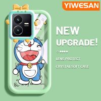 YIWESAN เคสสำหรับ Y22s VIVO Y22การ์ตูนโดราเอมอนรักสีสันสดใสเลนส์กล้องถ่ายรูปแบบนิ่มสัตว์ประหลาดตัวเล็กๆกันกระแทกแบบใสเคสมือถือเคสป้องกันซิลิโคนสร้างสรรค์