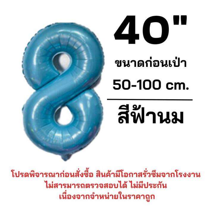 ฟอยล์อักษรตัวเลข-มีหลากหลายสีให้เลือก-ลูกโป่งฟอยล์ขนาด-40นิ้ว-เลข-0-9-พร้อมส่งจากไทย