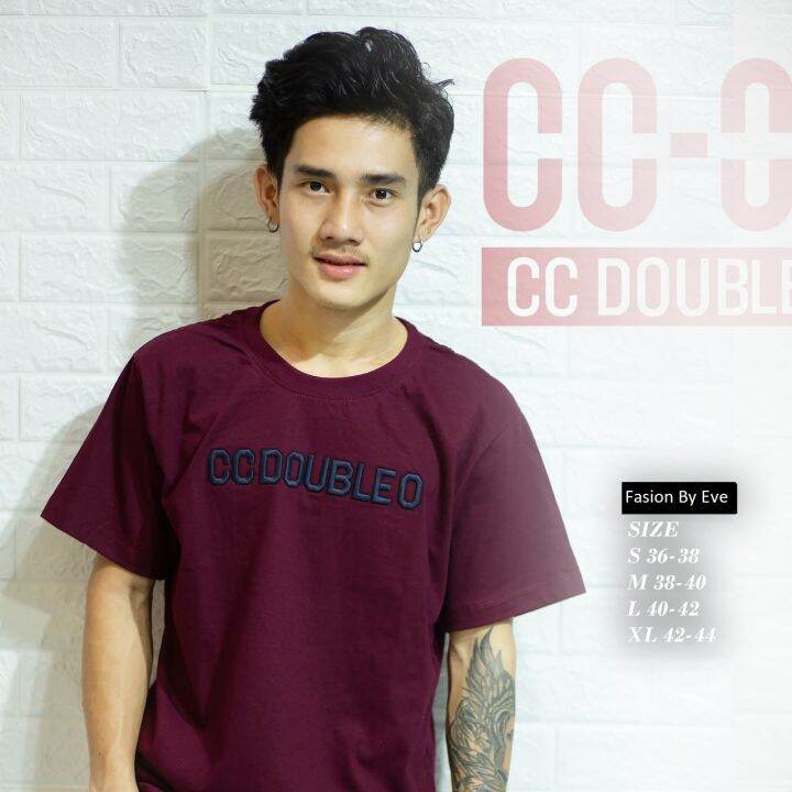 เสื้อยืดแขนสั้นงานปักนูน-cc-oo-no-39-มีเก็บปลายทาง