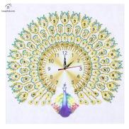 DIY Peafowl Special Shaped Diamond Painting Embroidery Clock Home Decor