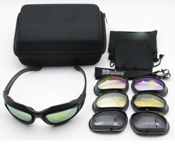 daisy-c5-polarized-แว่นตากองทัพทหารแว่นตากันแดด4ชุดเลนส์ชายพายุทะเลทรายเกมแว่นตายุทธวิธีกีฬา