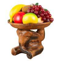 Solid Wood Fruit Tray Southeast Asia Hand-Carved Elephant Top Plate Creative Home Decoration Coffee Table Fruit Bowl