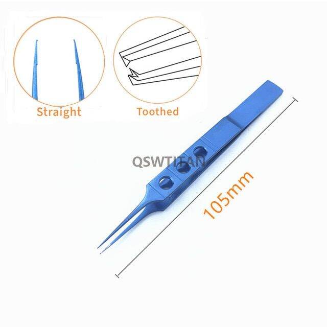 11CM Titanium Straight/Curved Head Tweezers Forceps Platforms ...