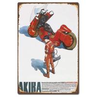 ป้ายดีบุกโปสเตอร์ภาพยนตร์โปสเตอร์ Akira ตกแต่งผนังอนิเมะคลับโรงภาพยนตร์คาเฟ่ห้องนอนโรงรถภาพวาดกระป๋องของขวัญเก๋ไก๋ขนาด8X12นิ้ว