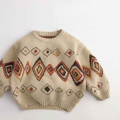 Fashion Sweater Baby Boy Girl Clothes Toddler Pullover Knit Sweater Knitwear Autumn Winter Toddler Cotton Long Sleeve Knit Tops
