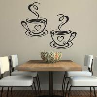 2pcs Wall stickers printed 3D coffee mug wallpapers for creative  restaurant decor background kitchen wallpapers stickers Wall Stickers  Decals