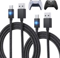 สายชาร์ทจอย Dobe PS5 Controller Charging Cable, Switch PRO Controller Charger PS5 Controller 10ft TYPE-C Micro USB Data Sync Cord for Cellphone รุ่น TY-0803