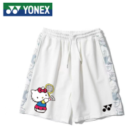 YONEX กางเกงคาปรีกางเกงบาสเกตบอลหมีตัวเล็กกางเกงแบดมินตันผู้ชายผู้หญิงเสื้อแฟชั่นกางเกงกีฬาขาสั้นน่ารักกางเกงขาสั้นสีชมพูมีแบรนด์