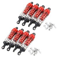 8Pcs Metal Shock Absorber Damper Replacement Accessory Fit for WLtoys 144001 1/14 4WD RC Drift Racing Car Parts,Red