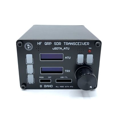 ตัวรับส่งสัญญาณ USDX SDR โหมด10/15/17/20/30/40/60/80M 8 Band HF Ham Radio QRP เครื่องรับส่งวิทยุ CW ATU-100ในตัวเครื่องรับสัญญาณเสาอากาศจอแสดงผล OLED คู่