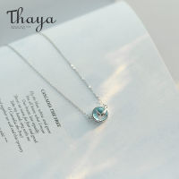 Thaya Mermaid Foam Bubble Design Crystal Necklace s925 silver Mermaid Tail Blue Pendant Necklace for Women Elegant Jewelry Gift