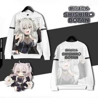 Sudadera con capucha de Japón VTuber shishishiro Botan 3d para hombre y mujer, suéter Kawaii sin capucha, Tops de manga larga Harajuku, ropa de calle