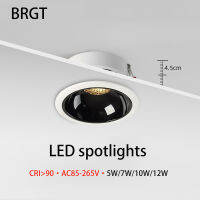 BRGT Spot Led RecessedRound สปอตไลท์ Tuya Dimmable โคมไฟเพดาน Buid-In Downlight Dimming โคมไฟ110V 220V สำหรับ Home Room Shop *