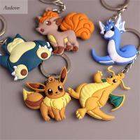 ANLOVE พวงกุญแจ Kado Ulang Tahun PVC Dragonair Eevee Vulpix พวงกุญแจโปเกม่อนสนอแลกซ์พวงกุญแจห้อยกระเป๋าอะนิเมะพวงกุญแจถุง