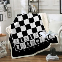 Chess board games boy 3D Sherpa blanket chill quilt cover