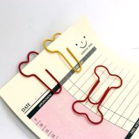 24pcs/lot Cute Funny Dog Bone Shaped Paper Clips Hollow Out Metal Binder Clips Notes Clamps Bookmarks Kawaii Stationery