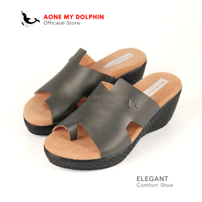 Aone My Dolphin[ลิขสิทธิ์แท้] WD45 - รองเท้าส้นสูง หูหนีบ รองเท้าหนังแท้เพื่อสุขภาพ พื้นนุ่มพิเศษ ส่งไว ตรงปก ออกใบกำกับภาษีได้