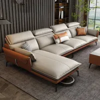 RCozy Life โซฟาหนังแท้ Genuine Leather Sofa L-shape Corner Latex Soft Modern Minimalism for Living Room-R1009