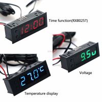 DIY Multifunction High-precision Clock Inside And Outside Car Temperature Battery Voltage Monitor Voltmeter DC 12V Dropship