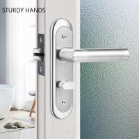 Bathroom Keyless Stainless Steel Door Locks Toilet Universal Door Handle Lock Indoor Single Tongue Lockset Furniture Hardware