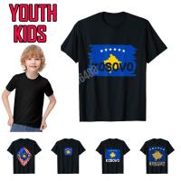 2023 new100 Cotton Youth Kids Vintage Kosovo Flag Kosovan Roots T-Shirt For Children T Shirt Tops 100 Cotton Boy Girl Tee