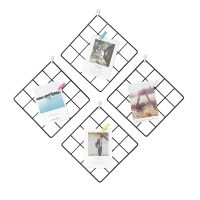 【hot】❐◑☊  20cm Hanging Photo Frame Metal Wall Mesh Bedroom Iron Multi-Frame Photos Storage Rack Decoration