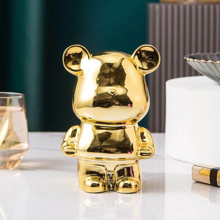 Fashion Piggy Bank Cute Bear Ceramic Plating Save Money Bank Cash Coin Box  Attracting Money Jar Nordic Home Decor Birthday Gifts | Lazada Singapore