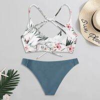 LP(HOT SALE)loral Random Print Bikini Set Push-Up Swimsuit Beachwear Padded Swimwear#littleshopping